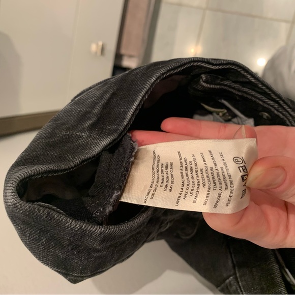 Pilcro high rise wide leg black denim jean size 26. - Picture 4 of 5